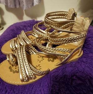 Girls Size 1 Dynasty Gold Gladiator Sandals - NEW